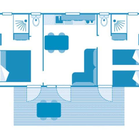 Stacaravan 4 personen - Huisje 4p 2ch 2SdB ****