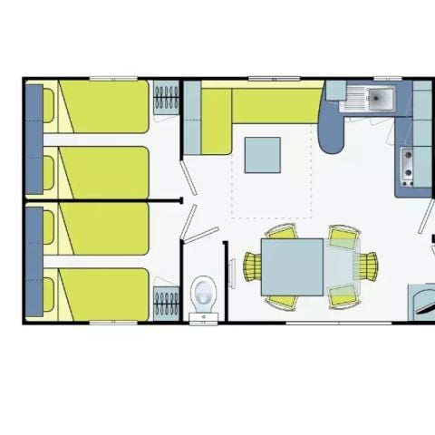 Stacaravan 6 personen - 4 kamers 6 personen + TV