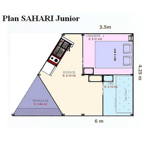 Safaritent 4 personen - LODGE SAHARI met eigen badkamer