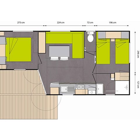 Stacaravan 4 personen - COMFORT