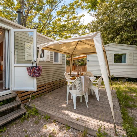 Stacaravan 4 personen - Klassiek | 2 Slaapkamers | 4 Pers. | Single terras