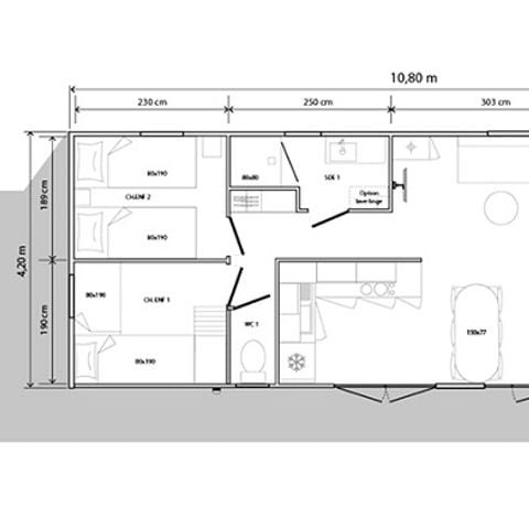 Stacaravan 6 personen - Stacaravan Premium Evasion 45m² (3 kamers) 6 pers