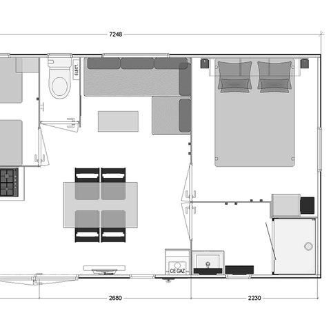Stacaravan 6 personen - GROOT COMFORT