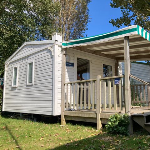 Stacaravan 3 personen - STANDARD ECO 1 kamer 16m² overdekt terras