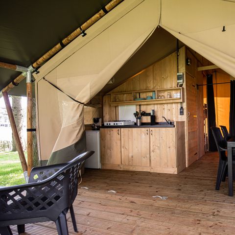 Safaritent 5 personen - Premium lodgetent met sanitair voor