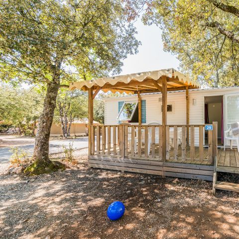 Stacaravan 6 personen - Klassiek | 2 Slaapkamers | 4/6 Pers. | Verhoogd terras | Airconditioning.