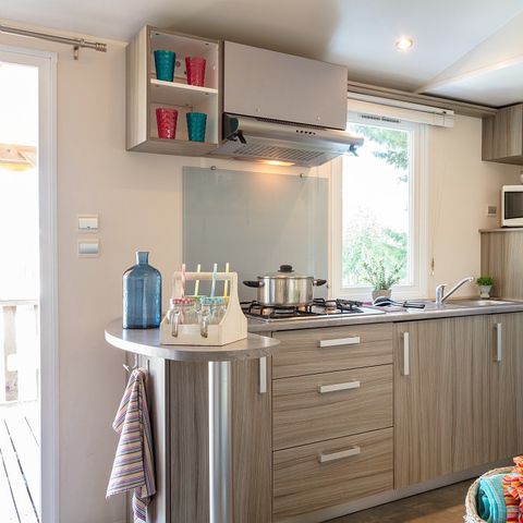 Stacaravan 6 personen - Mobile-home | Comfort | 2 Slaapkamers | 4/6 Pers. | Verhoogd terras | Airconditioning.