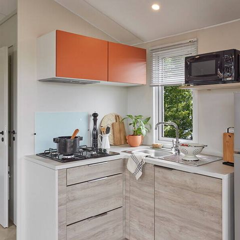 Stacaravan 6 personen - Mobile-home | Comfort | 2 Slaapkamers | 4/6 Pers. | Single terras | Air-con.