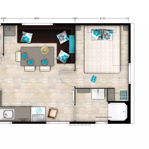 Stacaravan 6 personen - Emotie 4 Kamers 6 Personen + TV