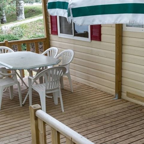 Stacaravan 4 personen - Klassiek | 2 Slaapkamers | 4 Pers |* Verhoogd terras* | 1 Badkamer | Airconditioning