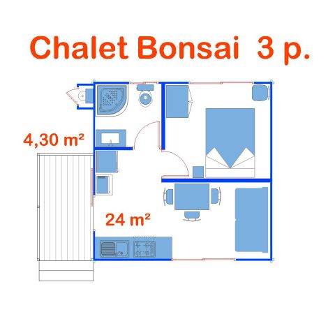 Chalet 3 personen - Bonsai Chalet