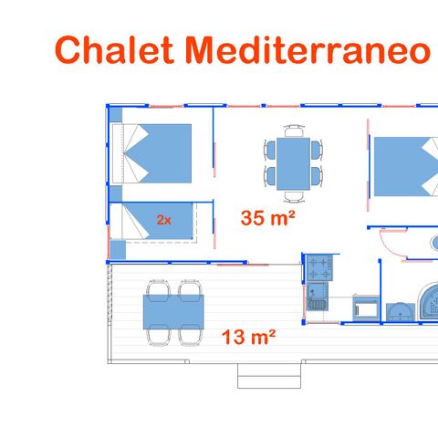 Chalet 6 personen - Mediterraneo