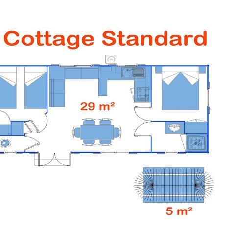 Stacaravan 6 personen - Standaard Cottage