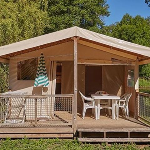 Safaritent 4 personen - Eco Lodge Tent | 2 Slaapkamers | 4 Pers. | Verhoogd terras