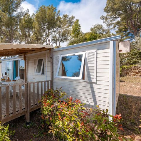 Stacaravan 6 personen - Mobile-home | Premium | 3 slaapkamers | 6 pers. | Verhoogd terras | Airconditioning.
