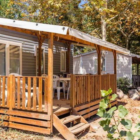 Stacaravan 6 personen - Mobile-home | Premium | 3 slaapkamers | 6 pers. | Verhoogd terras | Air-con.
