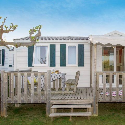 Stacaravan 4 personen - Comfort | 2 Slaapkamers | 4 Pers | Verhoogd terras | Airconditioning