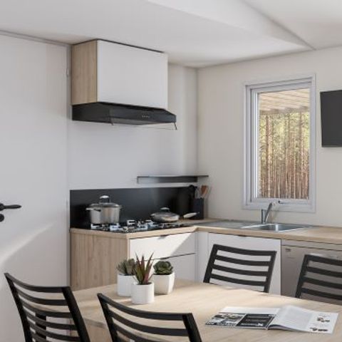 Stacaravan 6 personen - Premium - 33 m² (3 slaapkamers) + Overdekt terras