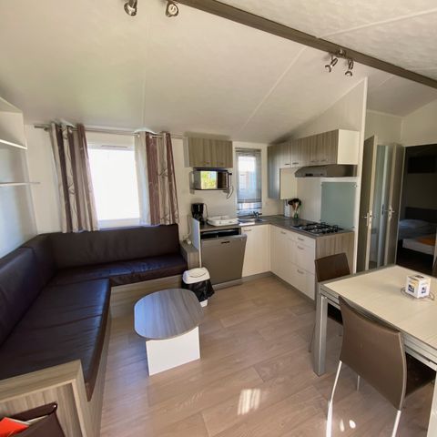 Stacaravan 7 personen - Premium - 36m² (3 kamers. 6p) 2 badkamers + Overdekt terras