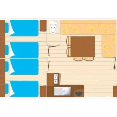 Stacaravan 6 personen - 4 Kamers 6 Personen + TV