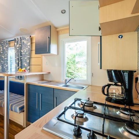 Stacaravan 6 personen - Stacaravan Forêt 34.5m² (3 kamers) (ouder dan 10 jaar) + Terras + TV 4/6 pers