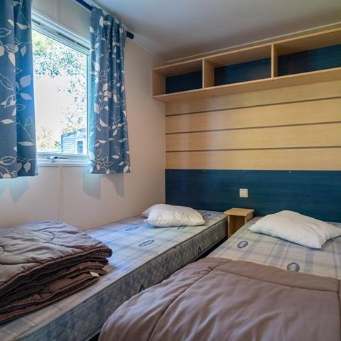Stacaravan 6 personen - Stacaravan Forêt 34.5m² (3 kamers) (ouder dan 10 jaar) + Terras + TV 4/6 pers