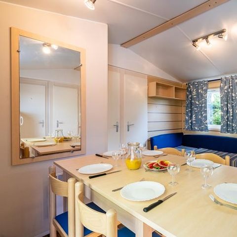 Stacaravan 6 personen - Stacaravan Forêt 34.5m² (3 kamers) (ouder dan 10 jaar) + Terras + TV 4/6 pers