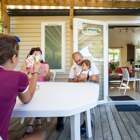 Stacaravan 6 personen - Stacaravan Forêt 34.5m² (3 kamers) (ouder dan 10 jaar) + Terras + TV 4/6 pers