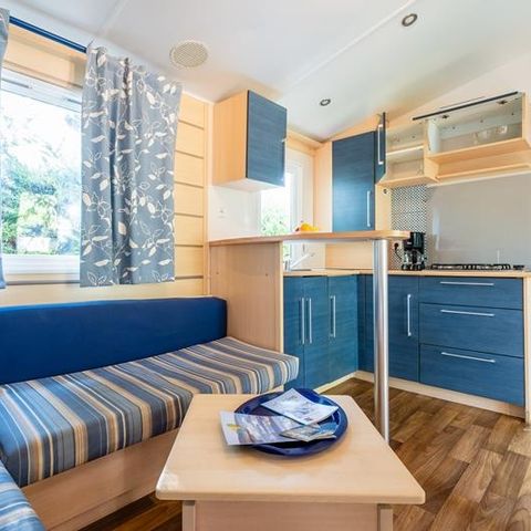 Stacaravan 6 personen - Stacaravan Forêt 34.5m² (3 kamers) (ouder dan 10 jaar) + Terras + TV 4/6 pers