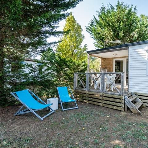 Stacaravan 4 personen - Stacaravan Cottage 27.5m² (2 kamers) (vanaf 13 jaar) + terras + TV 4 pers