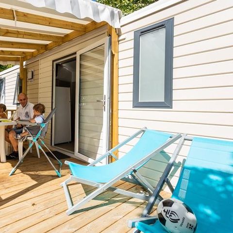 Stacaravan 5 personen - Stacaravan Evasion 28.5m² (2 kamers) (- 9 jaar) + TV + Terras 4/5 pers