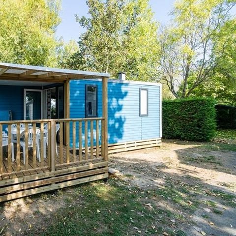 Stacaravan 4 personen - Stacaravan Horizon 27.5m² (2 kamers) (tot 8 jaar) + geïntegreerd terras + TV 4 pers