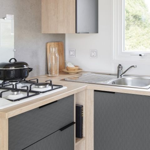 Stacaravan 8 personen - Stacaravan Sable plus 40m² (4 kamers, 2 badkamers) 8 pers