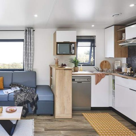 Stacaravan 6 personen - Stacaravan 3 kamers Premium met spa (37m²) 4/6 slaapplaatsen