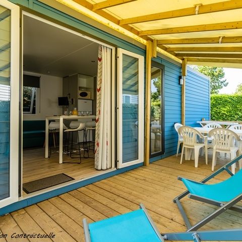 Stacaravan 6 personen - Grand Large 34.5m² (3 kamers M) (jonger dan 8 jaar) + TV + Terras