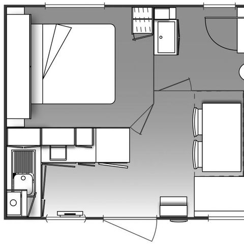 Lodge 3 personen - Cottage Pergola 2/3p - 1 slaapkamer