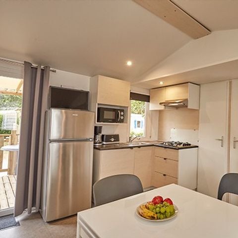 Stacaravan 6 personen - Stacaravan | Comfort | 3 Slaapkamers | 6 Pers | Verhoogd terras | Airconditioning | TV