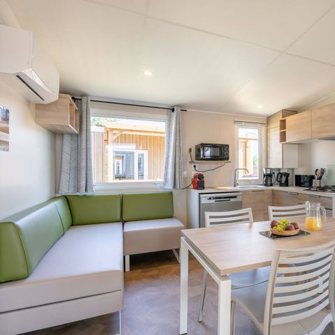 Stacaravan 6 personen - Mobile-home | Premium | 3 slaapkamers | 6 pers | Verhoogd terras | Airconditioning | TV