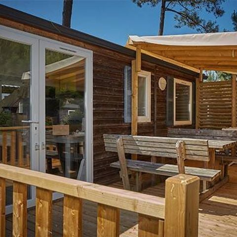 Stacaravan 6 personen - Mobile-home | Comfort | 3 slaapkamers | 6 pers. | Verhoogd terras | 1 badkamer