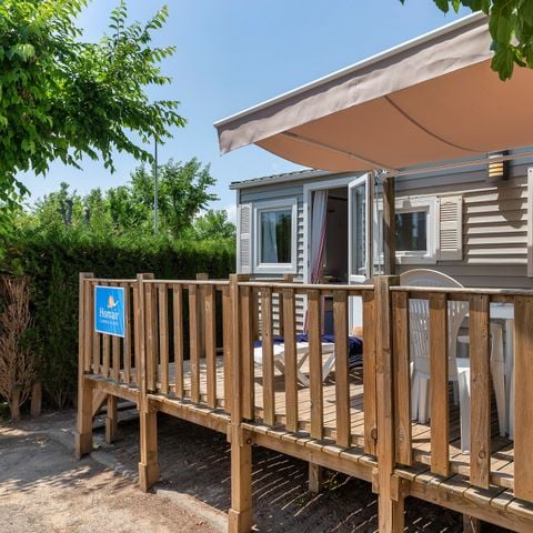 Stacaravan 6 personen - Klassiek | 2 Slaapkamers | 4/6 Pers. | Verhoogd terras | Airconditioning.