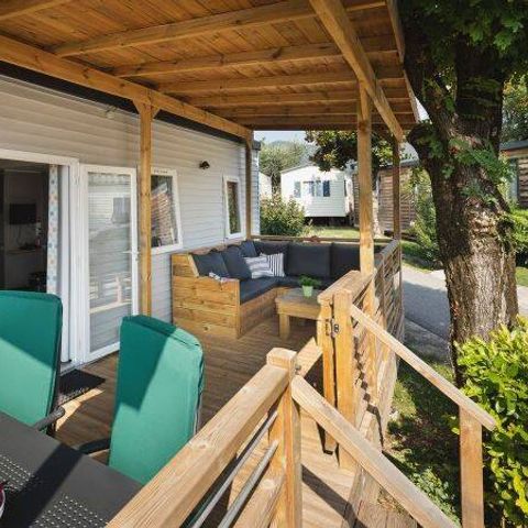 Stacaravan 4 personen - Premium | 2 slaapkamers | 4 slaapplaatsen | Lounge terras | 1 badkamer | Airconditioning
