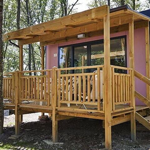 Stacaravan 2 personen - Comfort | Studio | 2 personen | Verhoogd terras | 1 badkamer | Airconditioning
