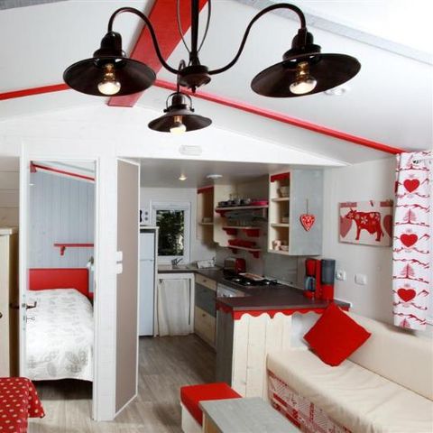 Stacaravan 5 personen - Cabane du Jura 35 m² - airconditioning 5 personen