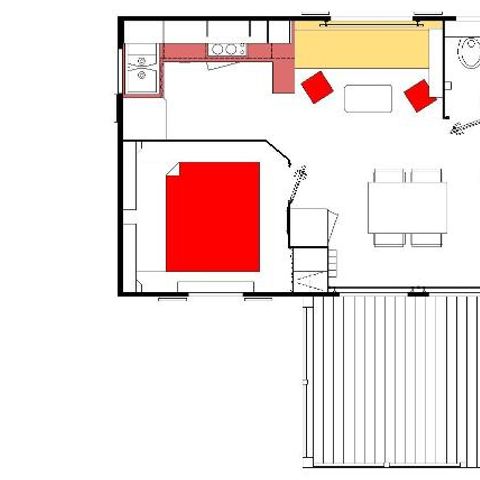 Stacaravan 5 personen - Cabane du Jura 35 m² - airconditioning 5 personen