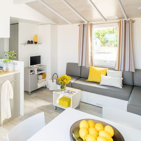 Stacaravan 7 personen - Familie XL 40 m² - airconditioning 6/7 pers