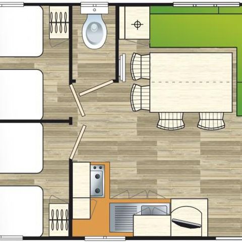 Stacaravan 6 personen - Gezin 30m² 6 pers