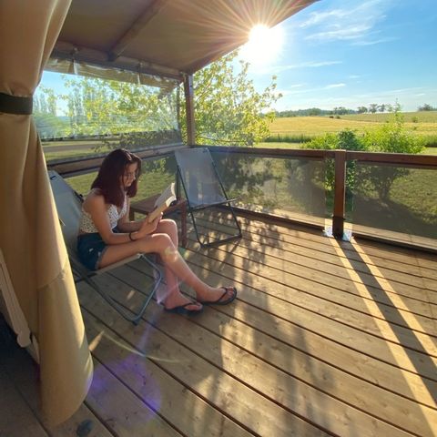 Safaritent 7 personen - Ciela Nature Lodge tent - 2 slaapkamers - Ingerichte keuken - Badkamer