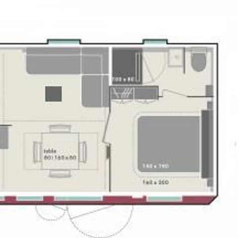 Stacaravan 6 personen - Cottage Rubis **** 6P. met TV - 3 slaapkamers - 2 badkamers