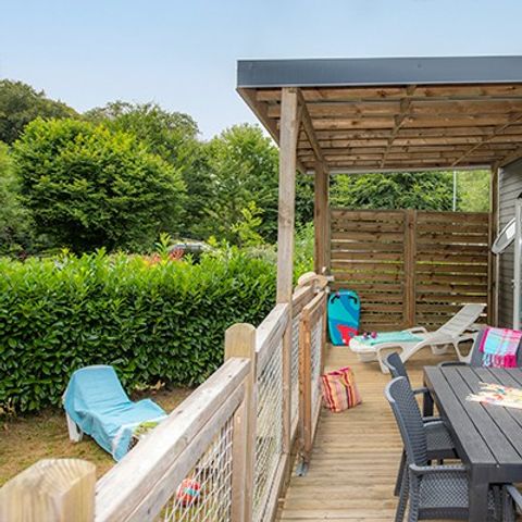 Stacaravan 6 personen - Premium | 3 Slaapkamers | 6 Pers | Verhoogd terras | Airconditioning | TV