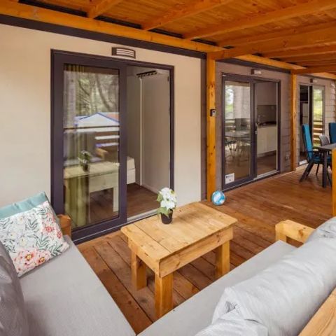 Stacaravan 6 personen - Premium 2 slaapkamers 2 badkamers Lounge